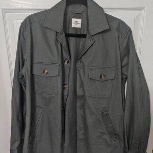 John Henric Men’s Cotton Field Jacket Overshirt - Dark Olive - Size Small